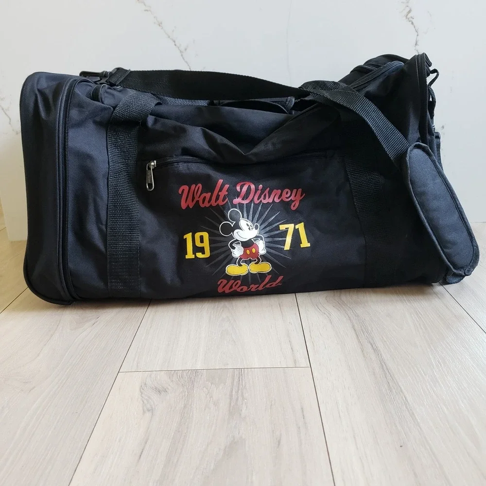 Disney Parks Duffle Bag Large Black Mickey Mouse Walt Disney World Travel Bag